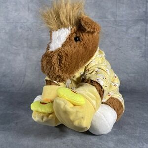 Teddy Mountain Chestnut The Horse Plushie w Duck PJs & Slippers Stuffed Animal